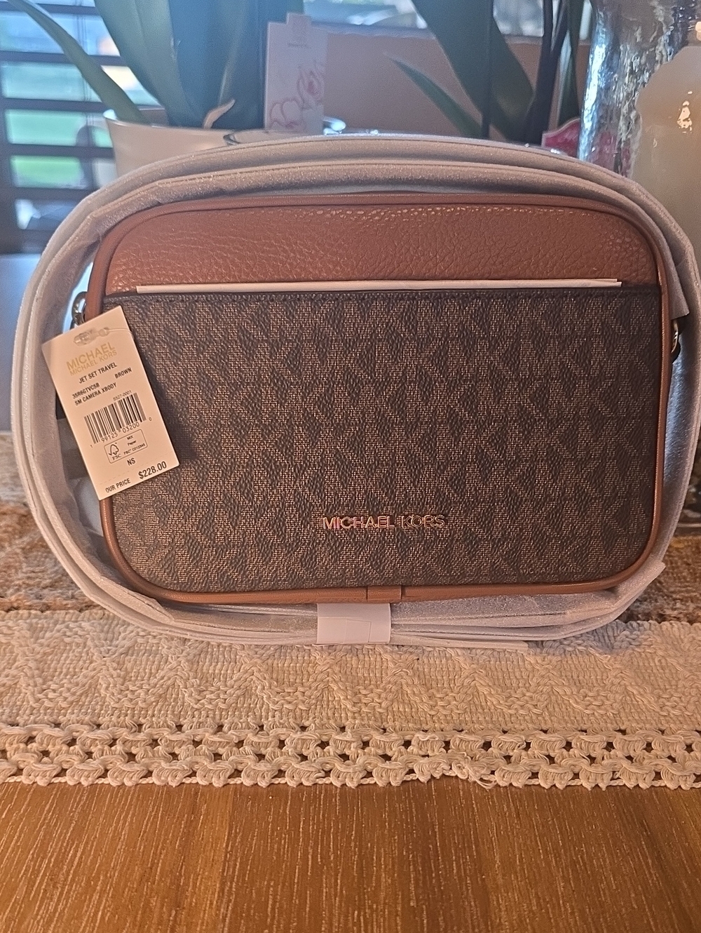Michael Kors Jet Set Travel Large Signature Logo Camera Crossbody Bag